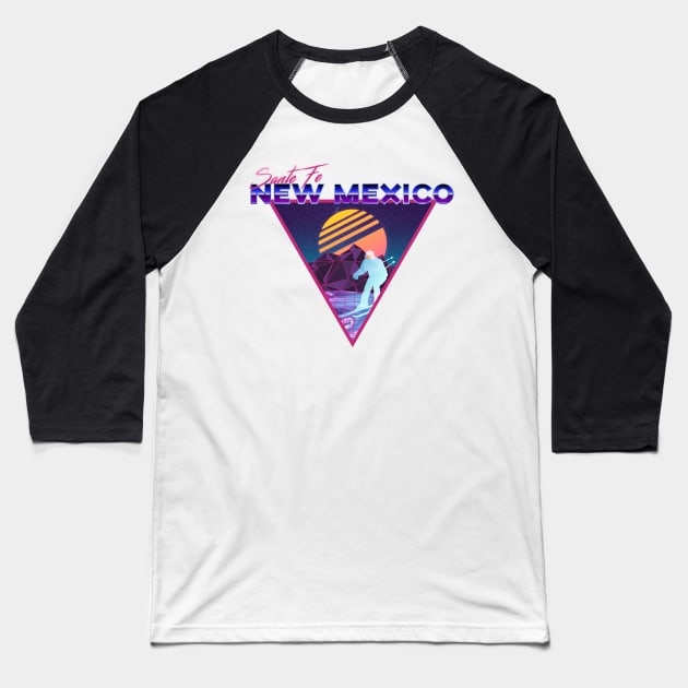 Retro Vaporwave Ski Mountain | Sante Fe New Mexico | Shirts, Stickers, and More! Baseball T-Shirt by KlehmInTime